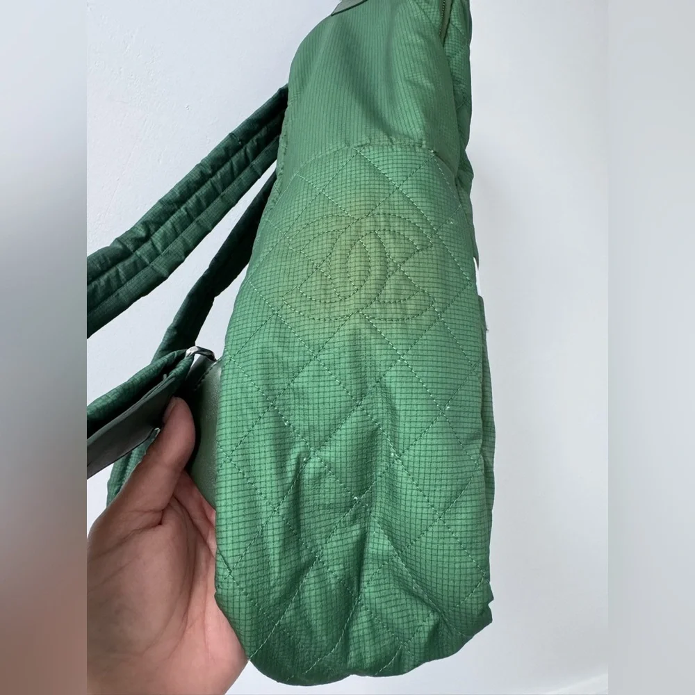 CHANEL Green Quilted Backpack - Picture 4 of 14